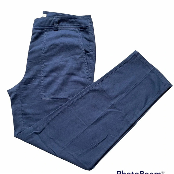 Eileen Fisher Navy Organic Cotton Slouchy Ankle Pants R18TWQ size 4 Minimalist